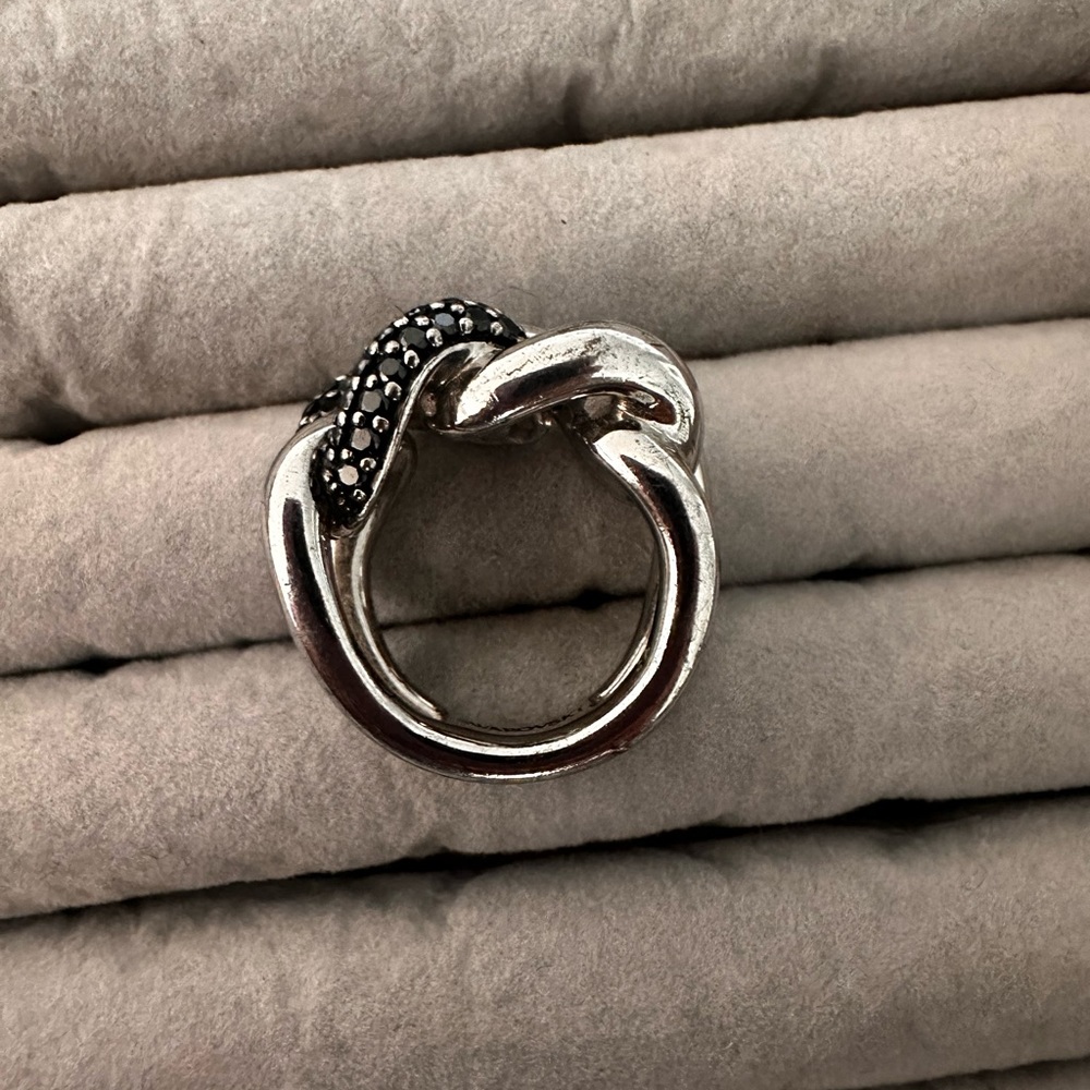 Swarovski Silver and Black Ring